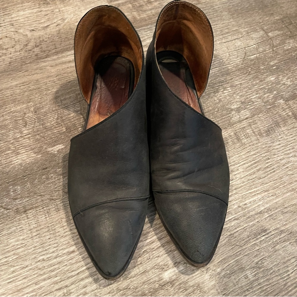Free People Royale leather Pointed black flats Mont Blanc Shoe